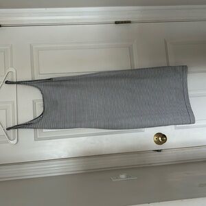 black and white striped dress